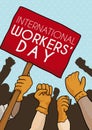 Workers United in Workers' Day Commemorative March, Vector Illustration