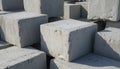 Concrete Blocks Stacked in a Construction Site During Daylight Hours for Building and Development Royalty Free Stock Photo