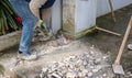 Workers using Jackhammer Royalty Free Stock Photo