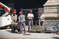 Workers on walls of Duomo di Milan