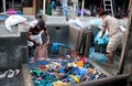 Workers washing clothes at Dhobi Ghat in Mumbai, India Royalty Free Stock Photo