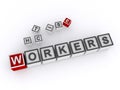 workers word block on white