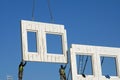 Workers at work on a Dutch construction site Royalty Free Stock Photo