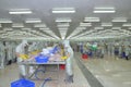 Workers are working in a seafood processing plant in Tien Giang, a province in the Mekong delta of Vietnam Royalty Free Stock Photo