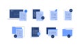 PC work, files and folders. Set of icons Royalty Free Stock Photo