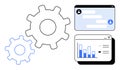 Workflow Automation with Chat System and Data Analytics Dashboard Royalty Free Stock Photo