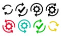 Workflow automation icons process update and system configuration symbol set Royalty Free Stock Photo