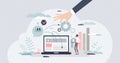 Workflow automation and robotic process implementation tiny person concept Royalty Free Stock Photo