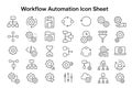 Workflow Automation Vector Icon Set for Digital Processes Business Efficiency Management Royalty Free Stock Photo