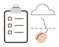 Workflow Checklist and Growth Concept Featuring Cloud and Sprouting Seed Royalty Free Stock Photo