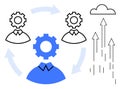 Workflow Collaboration and Cloud Integration for Team Growth and Efficiency Royalty Free Stock Photo