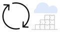 Circular Arrows Denoting Process Flow with Puzzle and Cloud Elements for Workflow Concepts Royalty Free Stock Photo