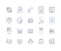 Workflow diagram line icons collection. Graphical, Process, Steps, Flow, Diagram, Mapping, Visualization vector and