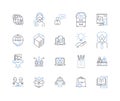 Workflow diagram line icons collection. Graphical, Process, Steps, Flow, Diagram, Mapping, Visualization vector and