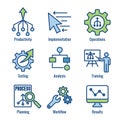 Workflow Efficiency Icon Set - has Operations, Processes, Automation, etc