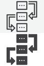 Workflow exchange line and solid vector icon set Royalty Free Stock Photo