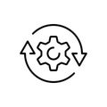 Workflow icon in flat style. Gear effective vector illustration