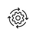 Workflow icon in flat style. Gear effective vector illustration on white isolated background.