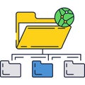 Workflow icon flat vector computer folder network