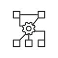 Workflow, icon in line design. Workflow, process, task flow, productivity, business process, efficiency, automation on Royalty Free Stock Photo