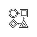 Workflow line icon, outline vector sign, linear style pictogram isolated on white. Symbol, logo illustration. Editable stroke.