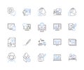 Workflow and office outline icons collection. Workflow, Office, Automation, Process, Tasks, Organize, Routines vector