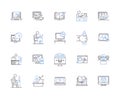 Workflow and office outline icons collection. Workflow, Office, Automation, Process, Tasks, Organize, Routines vector