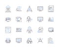 Workflow and office outline icons collection. Workflow, Office, Automation, Process, Tasks, Organize, Routines vector