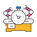 workflow optimization manufacturing engineer icon color illustration