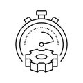 workflow optimization manufacturing engineer line icon vector illustration