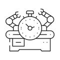 workflow optimization manufacturing engineer line icon vector illustration