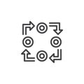 Workflow outline icon Royalty Free Stock Photo