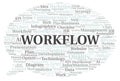 Workflow typography word cloud create with the text only.