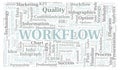 Workflow typography word cloud create with the text only.