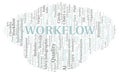 Workflow typography word cloud create with the text only.