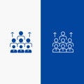 Workforce, Business, Human, Leadership, Management, Organization, Resources, Teamwork Line and Glyph Solid icon Blue banner Line