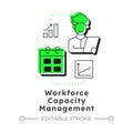 Workforce capacity management modern linear concept icon Royalty Free Stock Photo