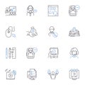 Workforce Development line icons collection. Training, Upskilling, Reskilling, Employability, Apprenticeships, Career