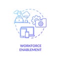 Workforce enablement blue gradient concept icon