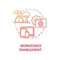 Workforce enablement red gradient concept icon