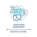 Workforce enablement turquoise concept icon