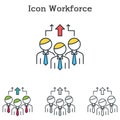 Workforce flat icon design for infographics and businesses