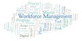 Workforce Management word cloud, made with text only. Royalty Free Stock Photo