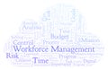 Workforce Management word cloud, made with text only Royalty Free Stock Photo