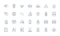 Workforce planning line icons collection. Demographics, Analysis, Forecasting, Strategy, Diversity, Sustainability