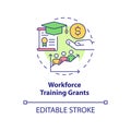 Workforce training grants concept icon