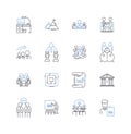 Workforce training line icons collection. Education, Development, Learning, Growth, Training, Progress, Advancement