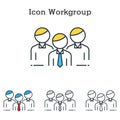 Workgroup flat icon design for infographics and businesses