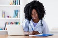 Working african american nurse or medical student Royalty Free Stock Photo