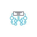 Working algorithm vector thin line stroke icon. Working algorithm outline illustration, linear sign, symbol concept. Royalty Free Stock Photo